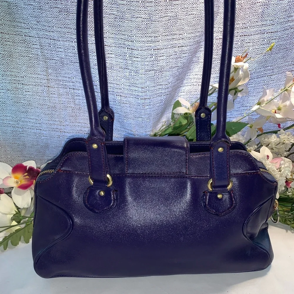 Cole Haan Alexa Blue Leather Satchel - Picture 4 of 12